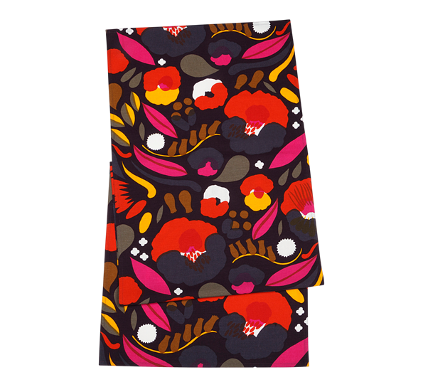 Hattarakukka løper 50x160 cm plomme rød gul fra Marimekko