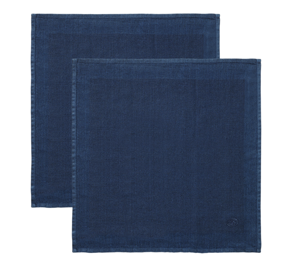 Plain linservietter 2-pk 45x45 cm dyp blå fra Georg Jensen Damask