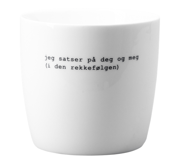 Krus Jeg satser på deg og meg 30 cl hvit fra Sögne Home
