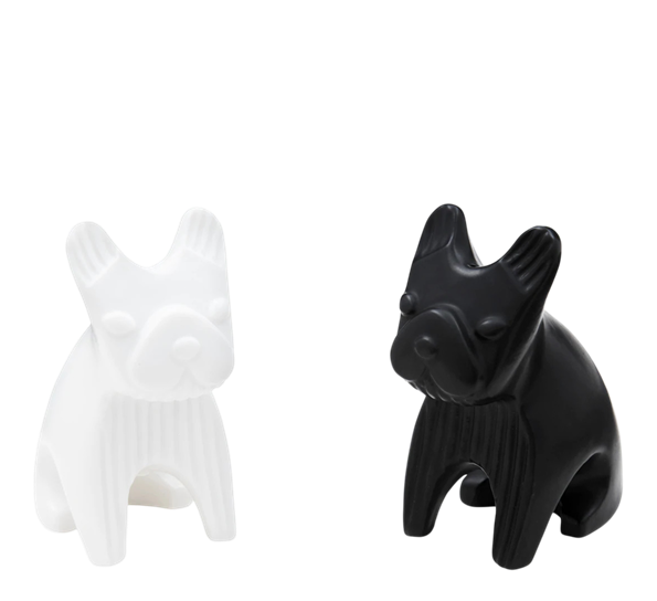 French Bulldog salt- og peppersett sort hvit fra Jonathan Adler