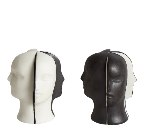 Atlas salt- og peppersett sort hvit fra Jonathan Adler