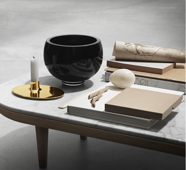 Ilse skål medium sort glass fra Georg Jensen