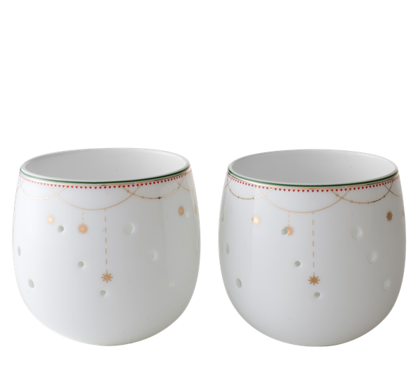 Julemorgen lyslykt 8 cm 2-pk fra Wik & Walsøe