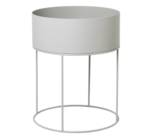 Plant box lys grå rund fra Ferm Living