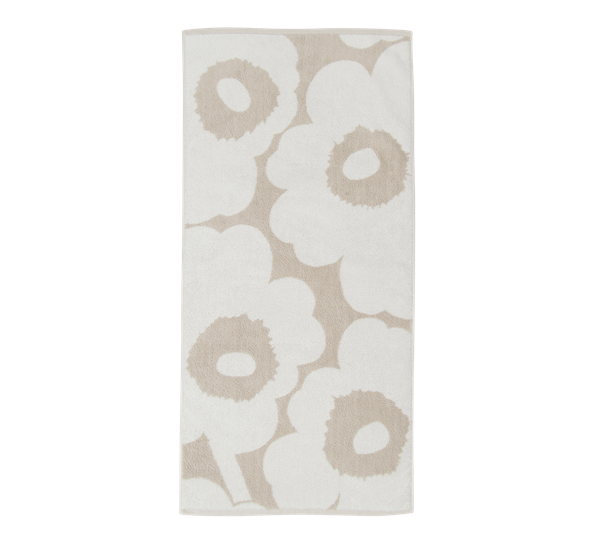 Unikko beige håndkle 50x100 fra Marimekko