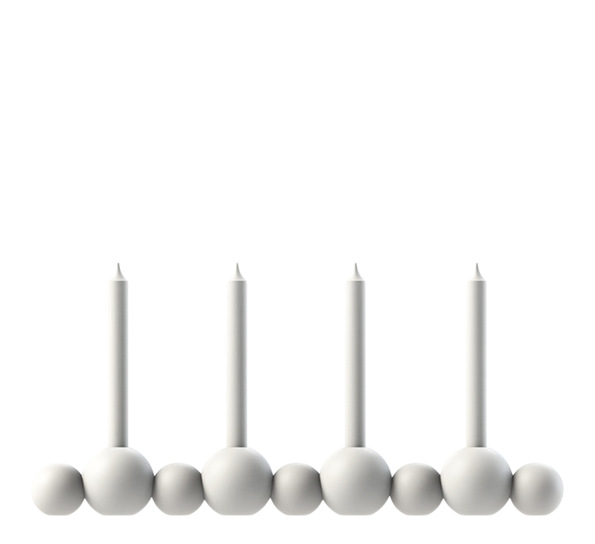 Ball lysestake til 4 lys hvit fra Cooee Design