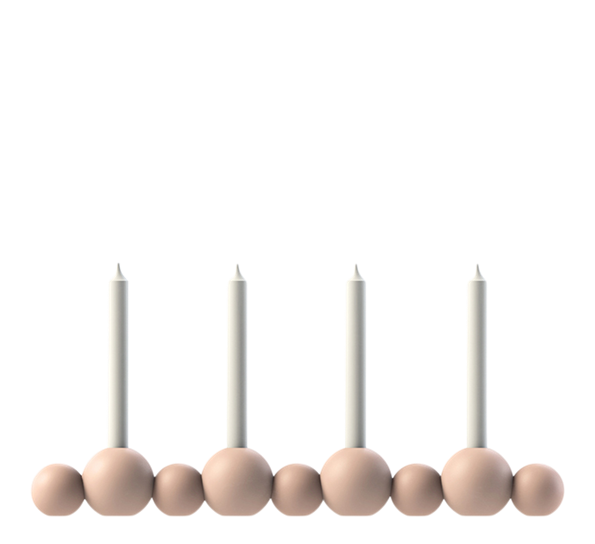 Ball lysestake til 4 lys støvrosa fra Cooee Design