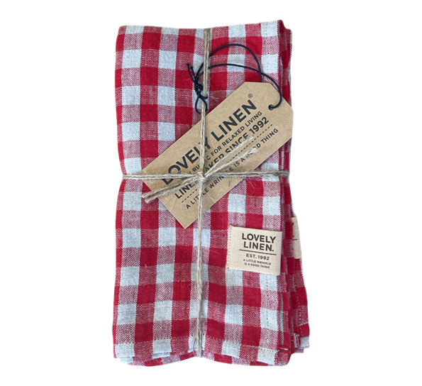 Misty servietter 45X45 cm 4-pk square Real red fra Lovely Linen