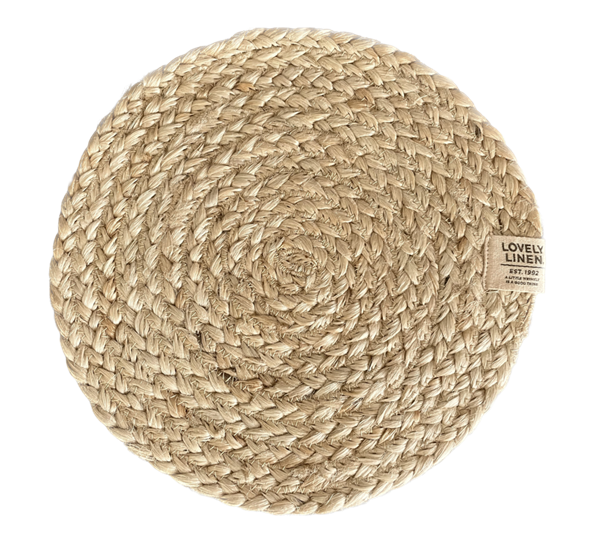 Breezy spisebrikke ø36 cm natur beige fra Lovely Linen