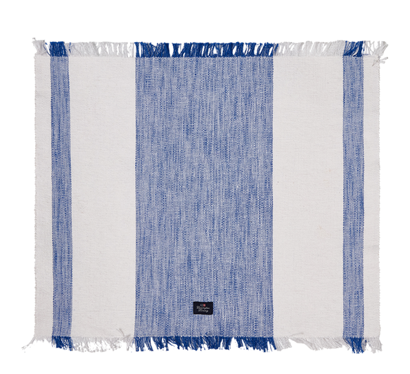 Spisebrikke med frynser 40x50 cm blå hvit Lexington