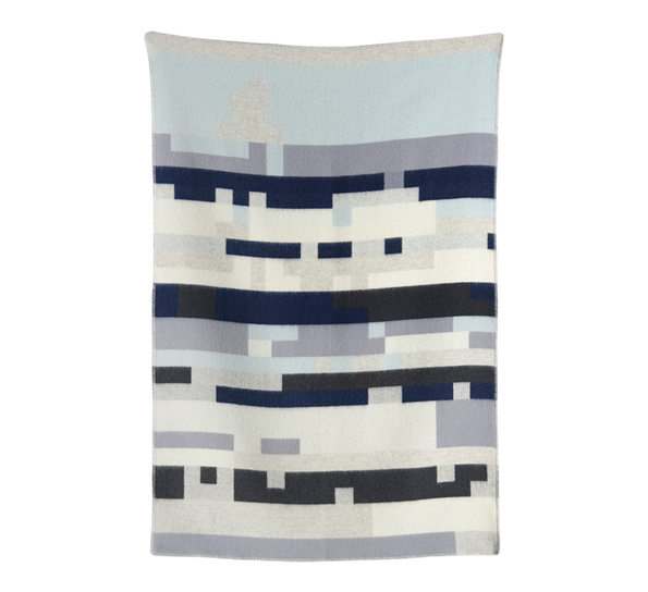 Bergstaden pledd grått blått fra Røros Tweed