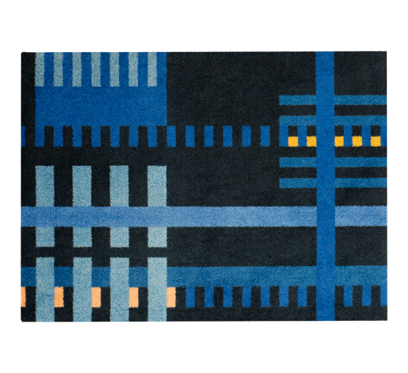 Loom Bauhaus dørmatte blå 85x115 cm fra Heymat