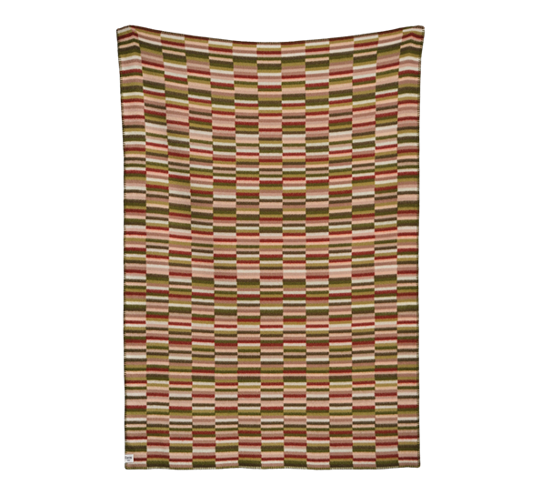 Ida pledd oliven burgunder 135x200 cm fra Røros Tweed