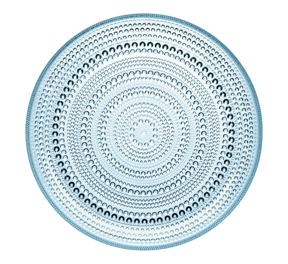 Kastehelmi lys blå glasstallerken 26cm fra Iittala