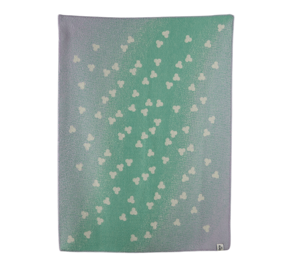 Melvin halvpledd turkis lavendel fra Røros Tweed