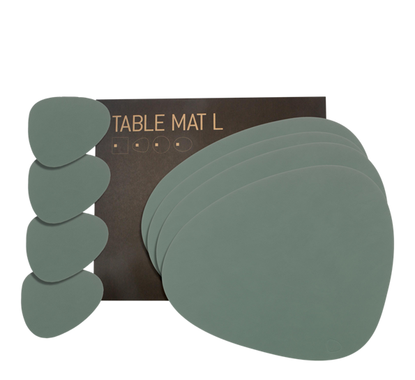 Curve Nupo 4 spisebrikke r og 4 glassbrikker pastellgrønn Lind DNA