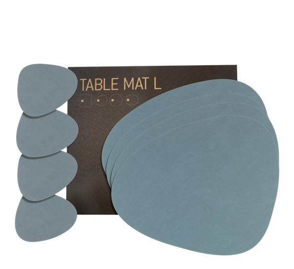 Curve Nupo 4 spisebrikke r og 4 glassbrikker lyseblå Lind DNA