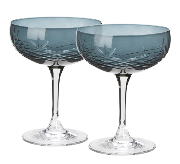Crispy Sapphire Gatsby champagneglass 2-pk fra Frederik Bagger