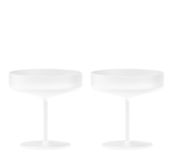 Ripple frostet champagneglass coupe 2-pk fra Ferm Living