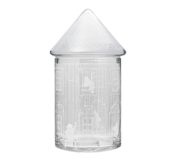 Mummihuset glasskrukke med lokk 15x30 cm fra Muurla