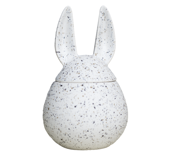 Eating Rabbit krukke white dot ø8,5cm h14cm fra DBKD