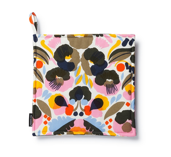 Hattarakukka grytelapp plomme rød gul fra Marimekko