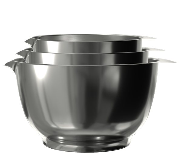 Margrethe bakebollesett stål 3d fra Rosti