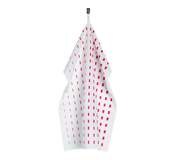 Kullervo kjøkkenhåndkle hvit rosa fra Marimekko