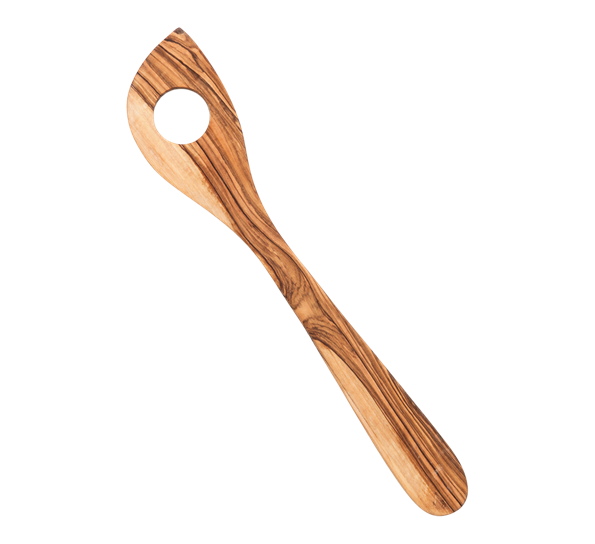 Røreskje med hull 30 cm oliventre OlivArte