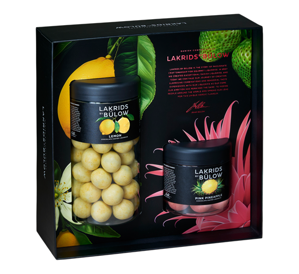 Black Box lakris liten og standard L&PP 420g fra Lakrids By Johan Bülow