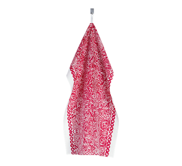 Kulkunen kjøkkenhåndkle hvit rød fra Marimekko