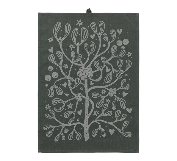 Misteltein kjøkkenhåndkle 70x50 cm mørkegrønn fra Ferm Living