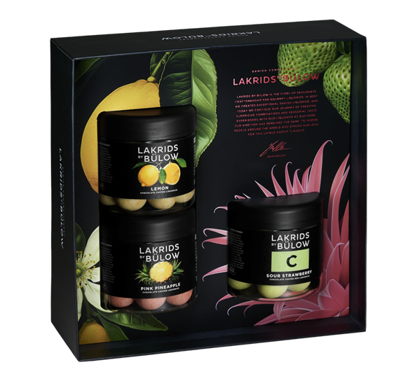 Black Box lakris 3x liten L&PP&SS 375g fra Lakrids By Johan Bülow