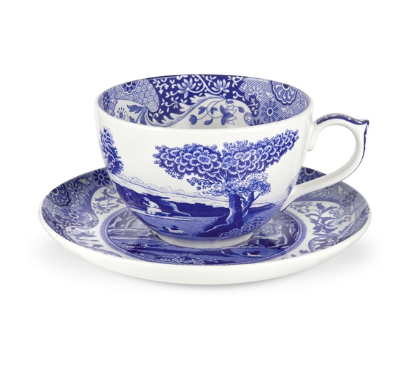 Blue Italian jumbokopp med skål 0,56 l