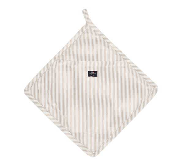 <p>Icons herringbone gryteklut striper beige hvit Lexington</p>
