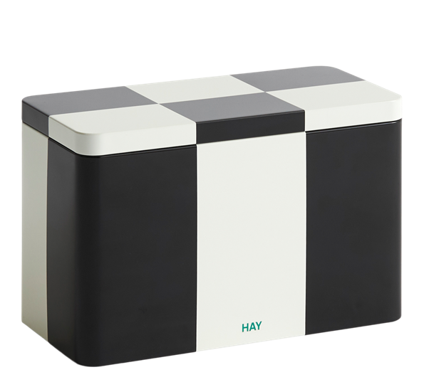 Tin oppbevaringsboks M sort offwhite fra HAY