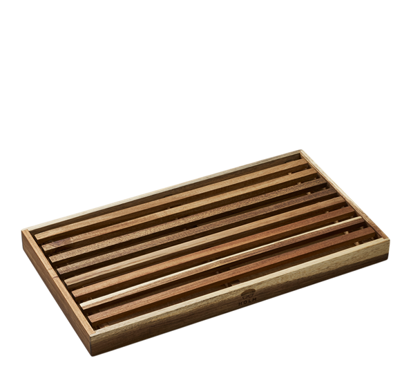 <p>Skjærefjøl med smulebrett 43x23x3,5 cm akasietre fra Holm</p>
