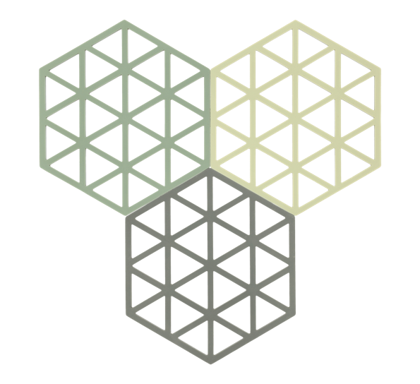 Bordskåner Triangles 3 stk rosemary matcha oliven taupe fra Zone