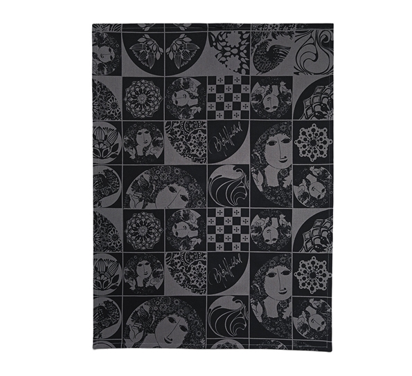 Kjøkkenhåndkle sort grått fra Bjørn Wiinblad