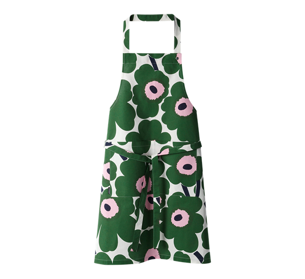 Unikko forkle grønn rosa blå fra Marimekko