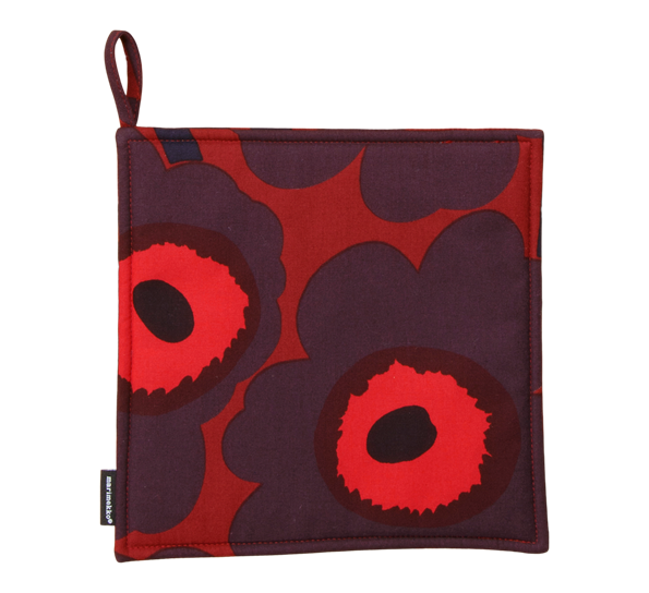 Unikko grytelapp burgunder lilla fra Marimekko