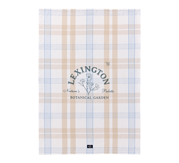 Botanical kjøkkenhåndkle checked 50x70 cm hvit beige blå fra Lexington