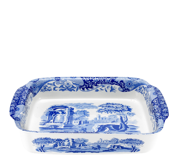 <p>Blue Italian ildfast form 30x24 cm blå Spode</p>
