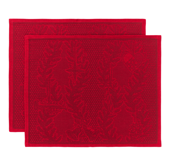 <p>Stjerneriflet Jul spisebrikker 2-pk 45x35 cm rød Royal Copenhagen</p>
