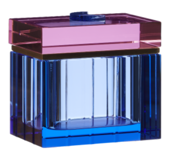 Krystallboks blå måne 10x6,5x9 cm blue rose brass Reflections Copenhagen