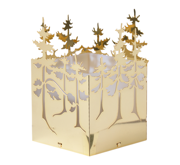 Vinterskog telysholder gull fra Jette Frölich