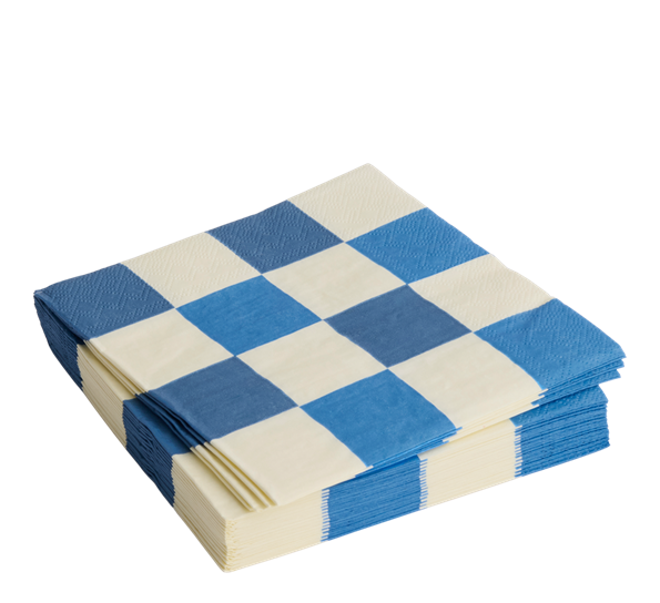Pattern lunsjservietter ruter 20-pk offwhite blå fra HAY