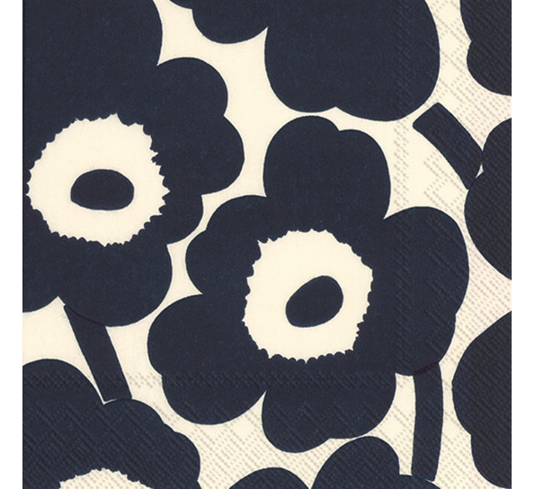 Marimekko Unikko mørk blå Nature lunsjservietter Ihr
