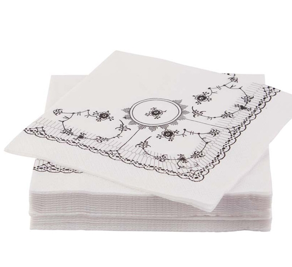 Servietter Mussel sort 20pk 40x40 cm