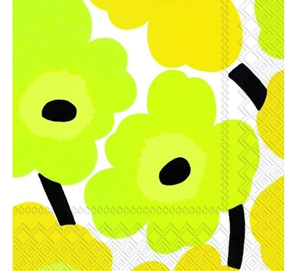 Marimekko Unikko gule kaffeservietter Ihr